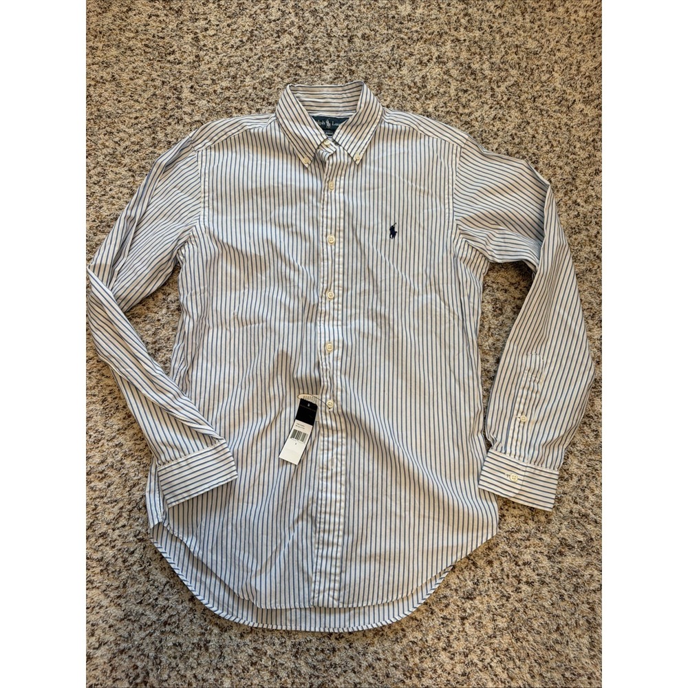 New  RALPH LAUREN Men's Classic Fit Button Down Cotton Shirt Sz S Long Sleeves